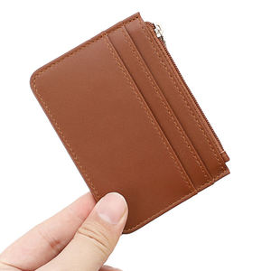 Custom Logo PU Leather <strong>Card</strong> <strong>Case</strong> Pocket Wallet Women Credit <strong>Card</strong> Holder Purse With Zipper Pocket - Product Image 6