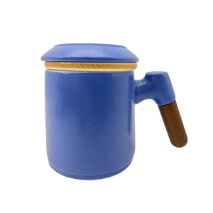 Factory Spot Wholesale Wooden Handle Ceramic <b>Cup</b> <b>Tea</b> <b>Cup</b> Cover With Filter <b>Tea</b> <b>Cups</b> <b>Set</b> - Product Image 6