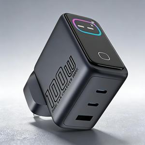 Cargadores GaN de fábrica de 100W con 3 puertos USB tipo C para portátiles y móviles, cargador rápido GaN PD de 100w 140w, adaptador de viaje con pantalla TFT - Product Image 1