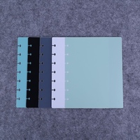 Classeur PP noir à trou champignon Couvercle semi-transparent Étui pour agenda détachable et remplaçable pour cahiers à feuilles mobiles Produit de classement