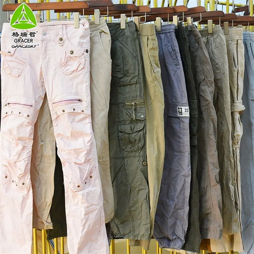 Гуанчжоу, оптовая продажа, использованные мужские брюки-карго с 6 карманами, японская одежда
