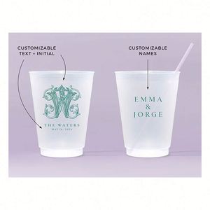 Vasos Esmerilados para Recepción de Boda, Ecológicos, Reutilizables, Decoración para Fiestas, Vasos de Plástico Personalizados, Recuerdos de Boda - Product Image 4