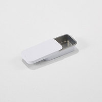 Petite boîte en métal écologique personnalisée avec couvercle coulissant, revêtement UV, prête à être expédiée, emballage en métal avec couvercle à poussoir pour le stockage du tabac
