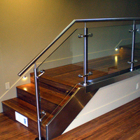 Escalier en acier inoxydable, balcon, Balustrade en verre pour pont, fabrication chinoise
