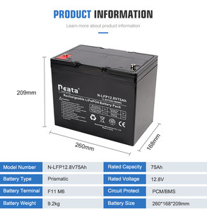 Neata Premium Quality Long Bank <b>Deep</b> <b>Cycle</b> <b>12V</b> 75Ah UPS <b>Battery</b> - Product Image 6
