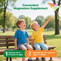 Gummies de magnésium glycinate pour enfants du fabricant : favorisent la relaxation, la santé cérébrale et osseuse, apaisent, sans sucre, complément d'aide au sommeil