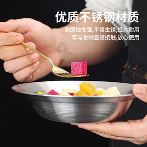 Stainless Steel <b>Round</b> Plate 20-20.9cm Thickened Durable For Hotel Meals - Product Image 2