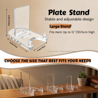 Support de Présentation Pliable en Acrylique de Haute Qualité pour Assiettes/Plats, Présentoir/Support/Coque/Rehausseur en Plastique, Utilisation Autonome en Intérieur