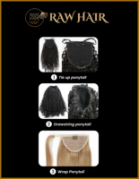 Extension de queue de cheval à cordon de serrage 100% cheveux humains Remy, lisse, pour le marché de l'esthétique discrète, de luxe et de prospérité