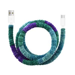 Câble USB vers Type-C portable en tissu peluche 5A à charge rapide, anti-emmêlement, 1 m pour Android, iPhone, imprimante - Product Image 3