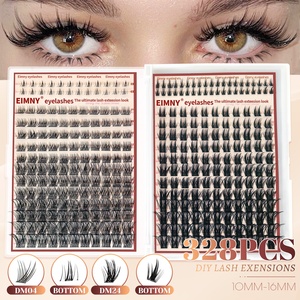 Nouvel Arrivage : Clusters de Cils en Gros DIY Semi-Faits Main, 14 Rangs, 10-16mm, Fibre Synthétique, Offre Spéciale en Boîte - Product Image 5