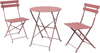 Ensemble table et chaises pliantes en métal - Chaise en acier colorée pour patio, mobilier d'extérieur pour jardin et café