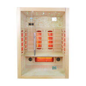 Vente en gros de salle de sauna en carbone à infrarouge lointain avec pruche en bois massif pour 2 personnes - Product Image 4