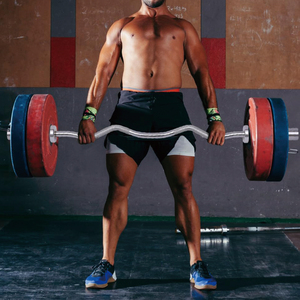 Barra de Pesas Curva de Acero Antideslizante, Resistente y Portátil para Levantamiento de Pesas, Ejercicios de Bíceps y Tríceps, Equipo de Gimnasio - Product Image 3