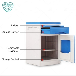 Armoire de chevet mobile en plastique ABS bon marché, table de chevet médicale pour hôpital - Product Image 3