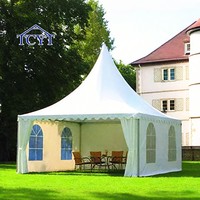 Carpa de Jardín Tipo Pagoda para Fiestas al Aire Libre de 6*6 Metros, Impermeable, Carpa Blanca para Celebraciones y Bodas, Gazebo en Venta