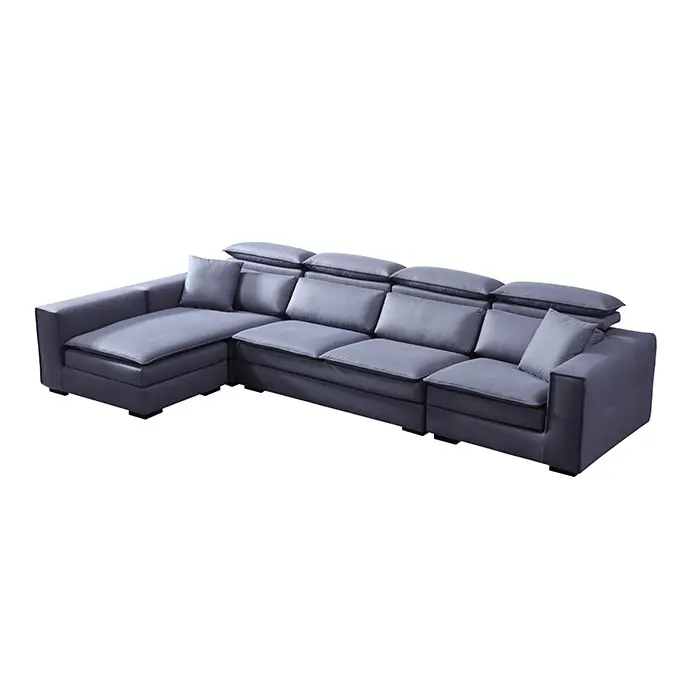 Nordic Style Adjustable Headrest L-shaped Sofa Fabric Sectional Sofa Set Living Room Furniture