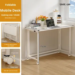 Escritorio de ordenador de madera plegable de altura ajustable para apartamento pequeño y <span class=keywords><strong>estudio</strong></span> en casa de estudiantes No requiere instalación - Product Image 5