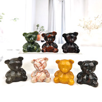Nouveau produit : Statue en cristal naturel, ours mignon sculpté à la main, pierre précieuse de guérison Reiki, artisanat en cristal personnalisable pour cadeau