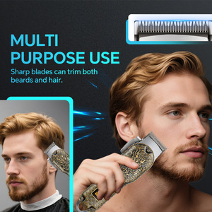 Tondeuse à cheveux électrique professionnelle Dragon pour batterie Li-ion rechargeable, écran LCD, lames en acier au carbone, usage domestique, pour hommes - Product Image 2