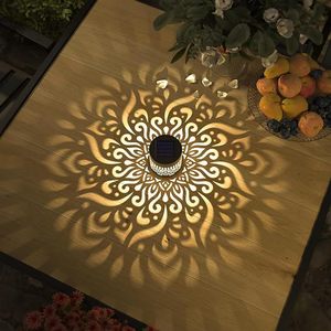 Solar Outdoor Wall Lamp Mandala Pattern <b>LED</b> Waterproof <b>Sensor</b> Activated Courtyard Villa <b>Light</b> - Product Image 2