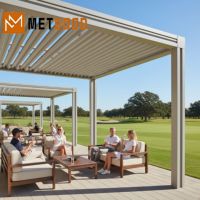 Pérgola de Aluminio con Revestimiento en Polvo METGOOD para Todo Clima, Toldo de Jardín con Techo Impermeable y Protección Solar, Toldo de Patio, Tamaño Personalizado