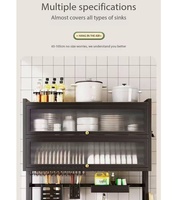 Étagère de rangement multifonctionnelle en métal multicouche pour vaisselle et cuillères, à placer au-dessus de l'évier de cuisine pour usage domestique