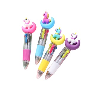 Mini Bolígrafo de Cuatro Colores, Estilo Coreano, Lindo, Adorable, con Diseño de Unicornio/Dinosaurio/Conejo, Tipo Pulsador - Product Image 5