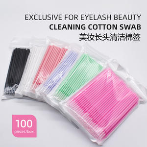 Ensemble d'écouvillons de nettoyage de cils greffés jetables 100 pièces/paquet Micro <span class=keywords><strong>brosse</strong></span> synthétique en <span class=keywords><strong>Nylon</strong></span> pour la beauté du maquillage - Product Image 6