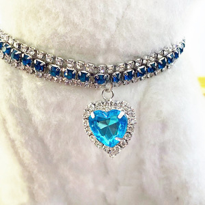KingHon New Love Water Drop Rhinestone Pet Collar for Cats and <b>Dogs</b> Neck Accessories Pendant Anti-loss Crystal Pet Collar - Product Image 6