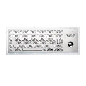 IP65 Rugged Stainless Steel Metal Industrial Keyboard With Trackball Mouse Keypad For Kiosk CNC Mill