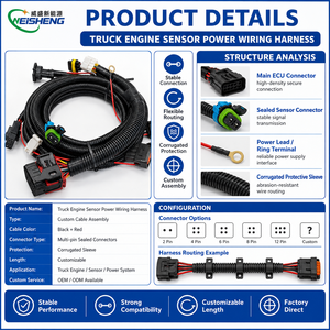 트럭 엔진 센서 전원 시스템용 맞춤형 와이어 하네스 어셈블리 OEM ODM - Product Image 3