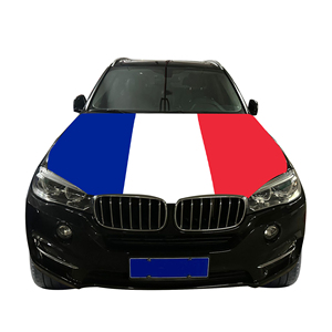 Drapeau national de couverture de capot de voiture de France drapeau de couverture de moteur de voiture vente en gros de tissu élastique personnalisé vente directe d'usine - Product Image 3