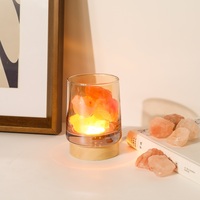 Diffuseur de lumière d'ambiance Maxery Fresh Forest Crystal Vert, Rose clair Quartz Huile essentielle Aromathérapie Lumière d'ambiance apaisante