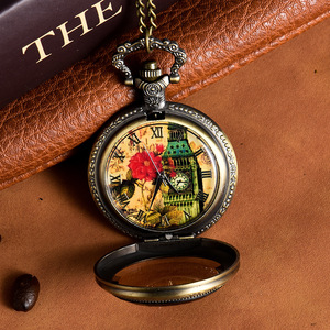 <span class=keywords><strong>Montre</strong></span> de poche élégante rétro en quartz avec couvercle en verre simple, cadeau pour homme et <span class=keywords><strong>femme</strong></span>, Reloj Mujer Analogico - Product Image 4
