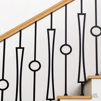 Balustre en acier creux minimaliste noir de 1/2 po x 44 po pour rampes d'escalier de ferme moderne