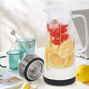 <span class=keywords><strong>Carafe</strong></span> à eau en verre transparent moderne avec poignée et base antidérapante en silicone, <span class=keywords><strong>carafe</strong></span> à jus en verre borosilicate de haute qualité pour la cuisine - Product Image 6