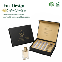 Livraison Rapide Boîte de Parfum Rigide Haut de Gamme 1oz en Feuille d'Or avec Fenêtre et Éponge, Coffret Cadeau de Détail, Logo Personnalisé, Vente en Gros