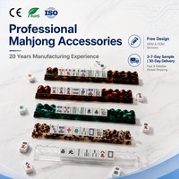 Maßgefertigtes Großhandels-Acryl-Mahjong-Gestell in Schildpattfarbe, Amerikanischer Mahjong-Schieber, Wellenförmiges Mahjong-Gestell, Amerikanisches Mahjong-Gestell