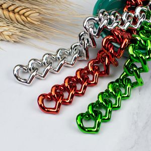 Chaîne à maillons en acrylique en forme de cœur DIY 21*19mm, accessoires <span class=keywords><strong>pour</strong></span> bracelets, boucle de chaîne en forme de cœur Mabel, ceintures de sac DIY - Product Image 2