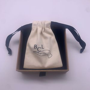 Borsa con coulisse in cotone colorata in tela di seta e doppio nero personalizzato per gioielli bracciali orologi - Product Image 6
