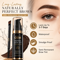 Gel Cair Pewarna Alis Tahan Air Warna Cokelat OEM Label Pribadi untuk Wanita, Riasan Alis Harian Tahan Lama, Pewarna dengan Logo Kustom