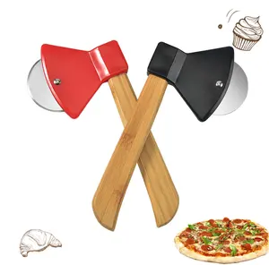Hình Dạng AX Thép Không Gỉ Bánh Pizza Cutter Lăn Bánh Xe Dao Bằng Gỗ Xử Lý Phụ Kiện Nhà Bếp Nướng Công Cụ