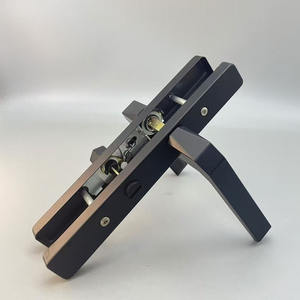 Ensembles de serrure de porte intérieure de toilette noire pour maison serrure à clés mécaniques en métal en aluminium pour porte en bois serrure de porte de salle de bain et poignée - Product Image 3