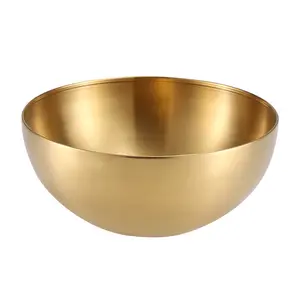 kitchenware gold baking mixing bowls stainless steel salad bowl single wall noodle soup bowl
