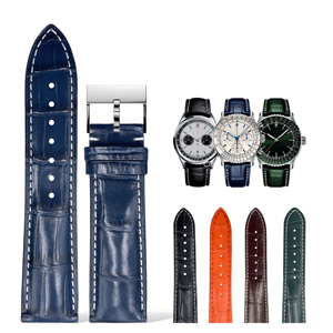 <span class=keywords><strong>Correa</strong></span> de <span class=keywords><strong>reloj</strong></span> de piel de cocodrilo compatible con las series <span class=keywords><strong>Breitling</strong></span> Navitimer/Top Time/Avenger/Superocean - Product Image 1