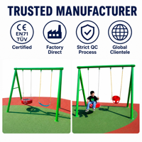 SageDelightRides ODM Module de jeu pour enfants avec balançoire à pneus et sangles, en LLDPE et tube en acier galvanisé, modèle Resort Square, vente en gros
