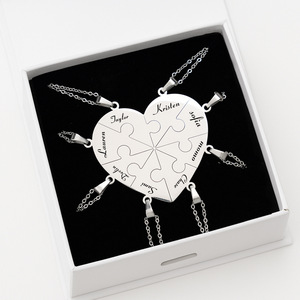 Collier en acier inoxydable en forme de cœur à assembler soi-même pour femmes, bijou d'amitié pour groupe, avec 2/3/4/5/6/7/8 cœurs séparés, idéal pour les meilleures amies - Product Image 3