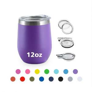 Gobelets à vin sans pied en acier inoxydable thermolaqué de 12 oz, à double paroi sous vide, pour café et vin, Design USA Warehouse - Product Image 6