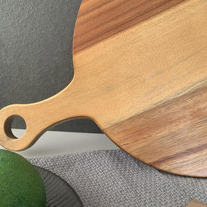 Planche à découper en bois d'acacia, plateau occidental, planche à pizza, planche à pain, planche à découper, produit artisanal en vrac - Product Image 2